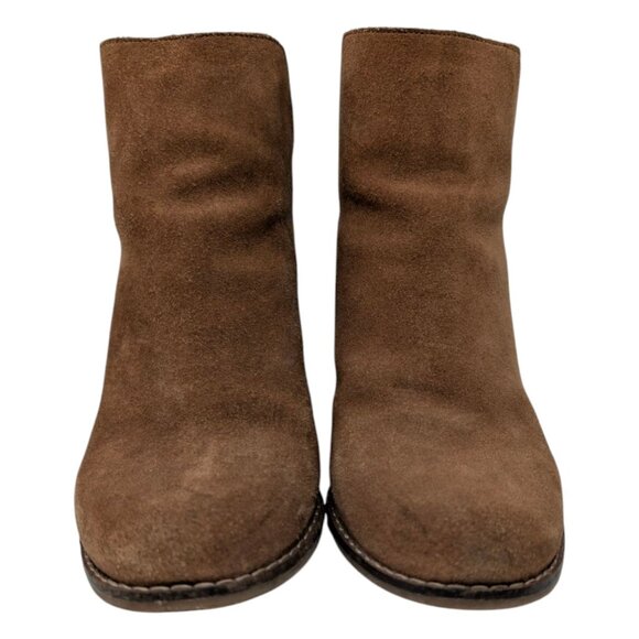 Lucky Brand Yezzah Oiled Suede Booties Womens Honey Brown Ankle Boots Sz 8.5 - Picture 10 of 14